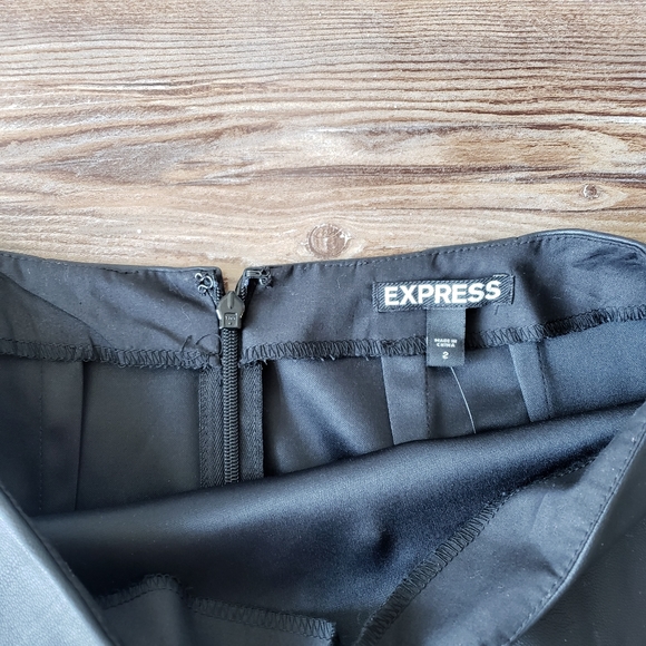 Black Leather and Fringe Asymmetrical Skirt - Picture 7 of 7